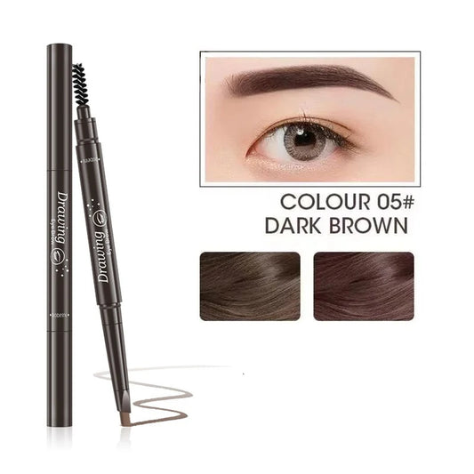 5 Color Double Ended Eyebrow Pencil Waterproof Make Up Long Lasting No Blooming Rotatable Triangle Eye Brow Tattoo Pen Makeup