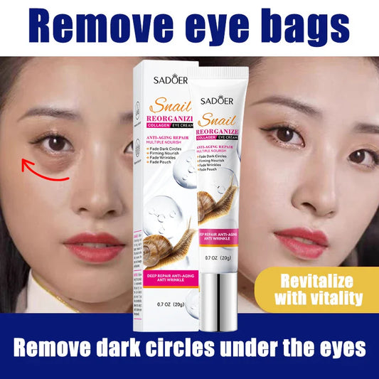 Remove Eyes Bags Snail Collagen Eye Cream Anti Dark Circles Anti-Wrinkle Moisturizing Firming Beauty Eyes Skin Care Products